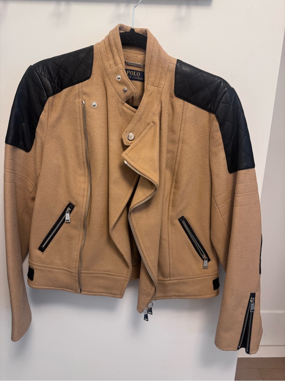 Ralph Lauren leather and wool jacket